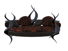 Gothic sofa - black metal with embossed leather seat