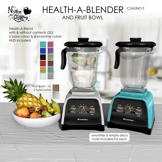 Second Life Marketplace (NO) HealthABlender & Fruit Bowl