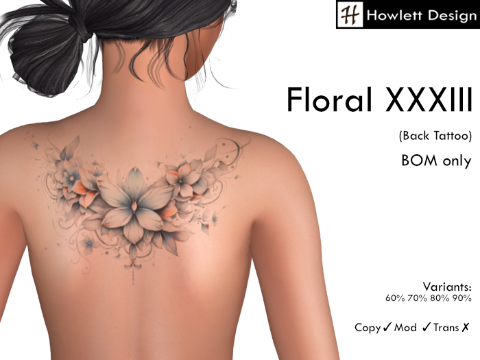 [HDesign] Floral XXXIII (Back Tattoo)