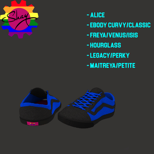 Blue/Black Leather Sneakers (F)