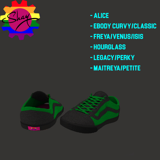 Green/Black Leather Sneakers (F)