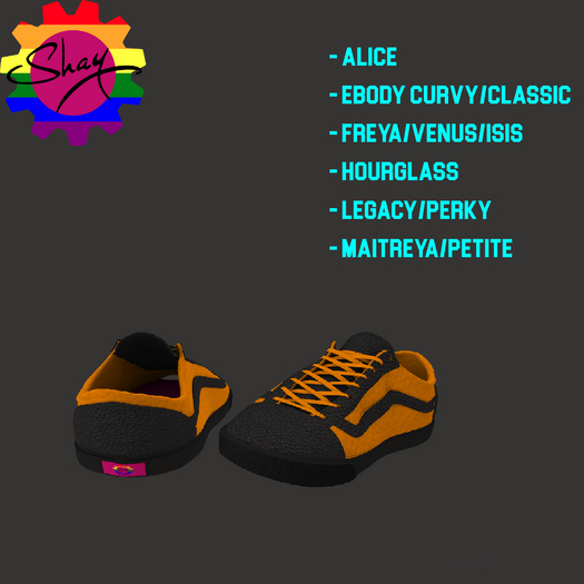 Orange/Black Leather Sneakers (F)