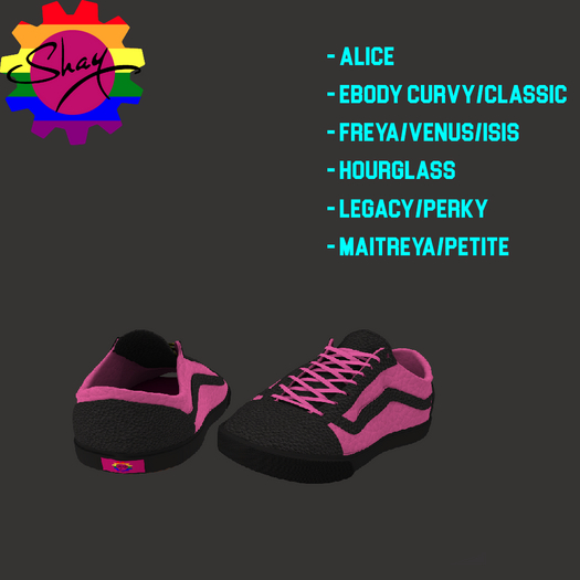 Pink/Black Leather Sneakers (F)