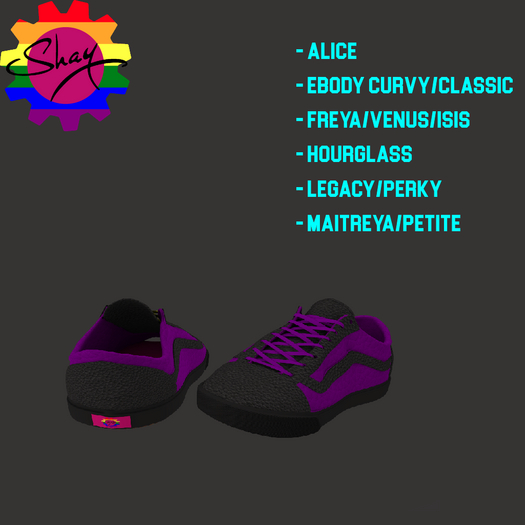 Purple/Black Leather Sneakers (F)