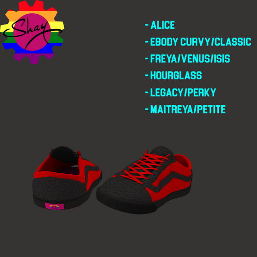 Red/Black Leather Sneakers (F)