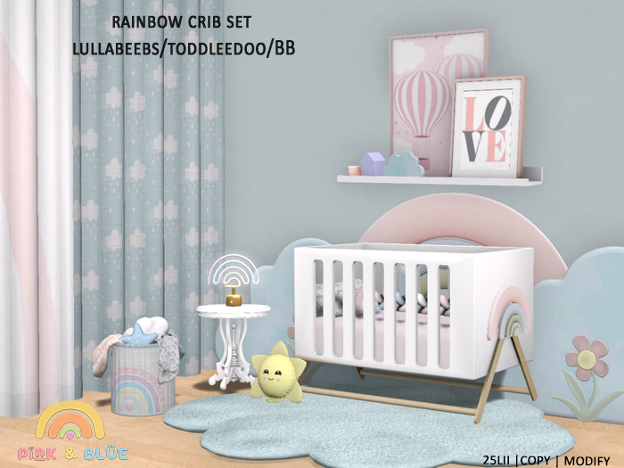 {Pink&Blue}Rainbow Crib Set  lullabeebs