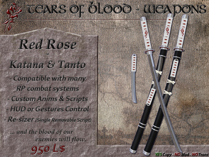 ToB Red Rose Katana & Tanto