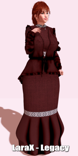 !!! Revna !!! 520 Dark Red 30s Fashions Dress
