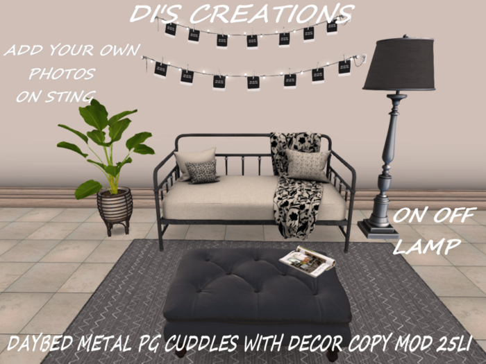 DAYBED METAL PG  CUDDLE WITH DECOR