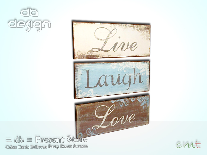 ::db:: Vintage Wooden Signs Live Laugh Love (add)