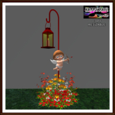 Valentine's - Resizable Cupid and Lantern in the Garden
