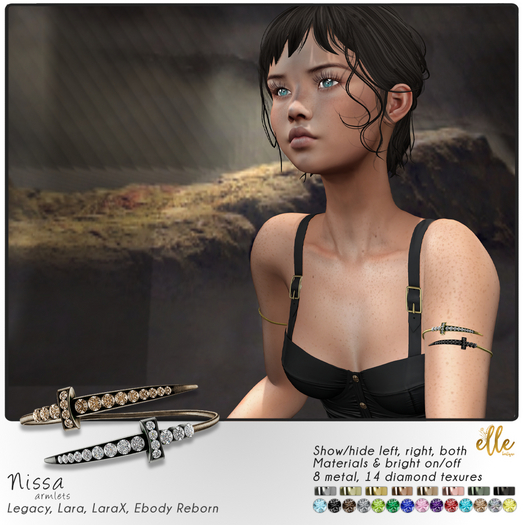 Elle Boutique - Nissa Armlets V2 Lara, LaraX, Ebody Reborn, Legacy