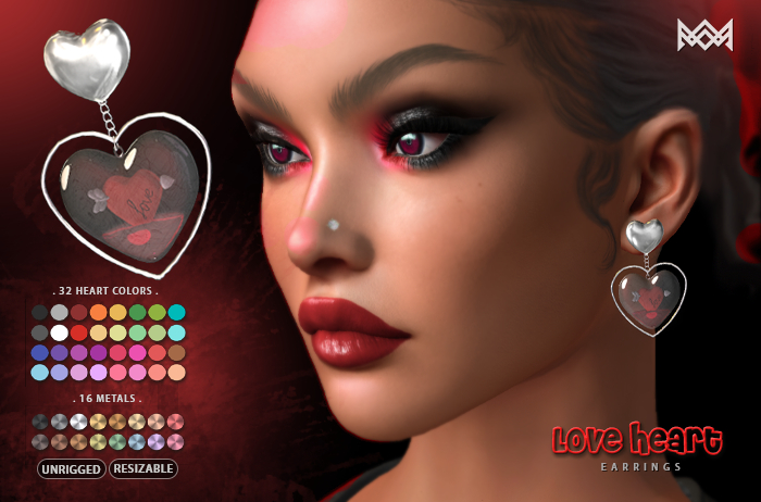 !.:M:.! Love Heart Earrings
