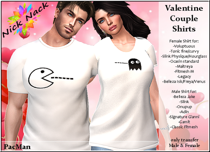 NN_Valentine Couple Shirt PacMan