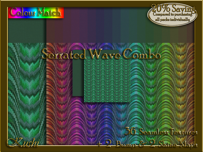 Serrated Wave COMBO Seamless Texture Bundle