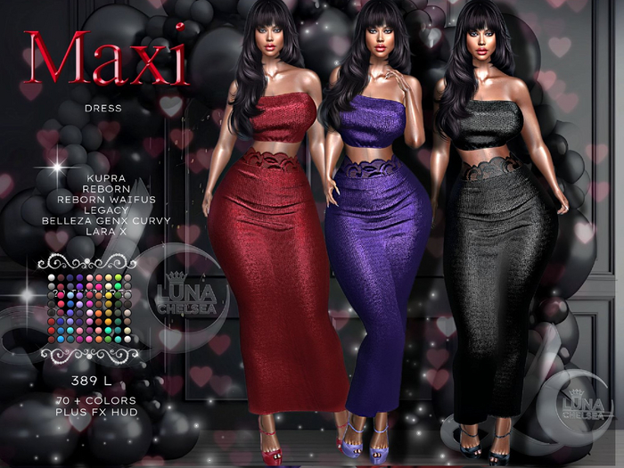Second Life Marketplace - -, Maxi Semi Formal Dress, 70+ Colors,Plus FX Hud Second Life Marketplace - -, Maxi Semi Formal Dress, 70+ Colors,Plus FX Hud