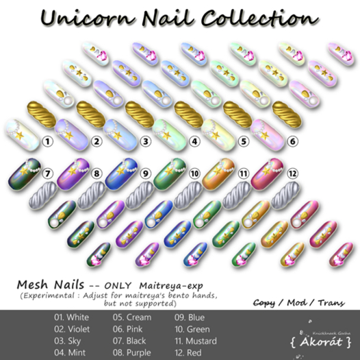 {Akorat} Unicorn Nail -06- Pink // MaitreyaExp(BOX)