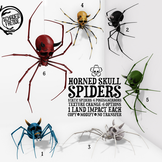 Schadenfreude Horned Skull Spiders