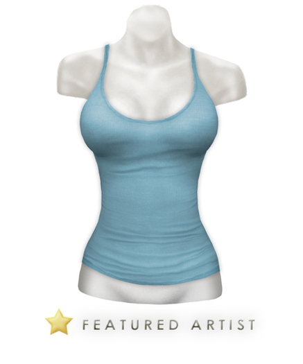Fashionz! - Sheer Ribbed Tank - Blue