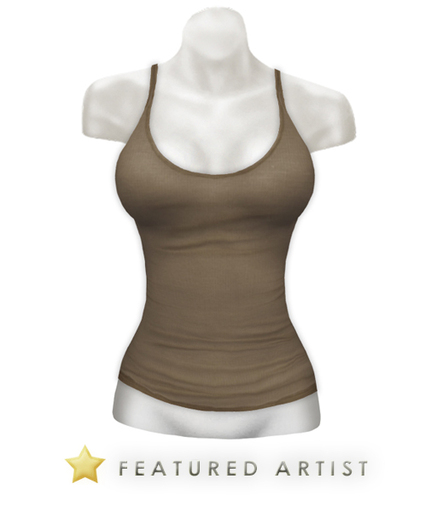 Fashionz! - Sheer Ribbed Tank - Brown