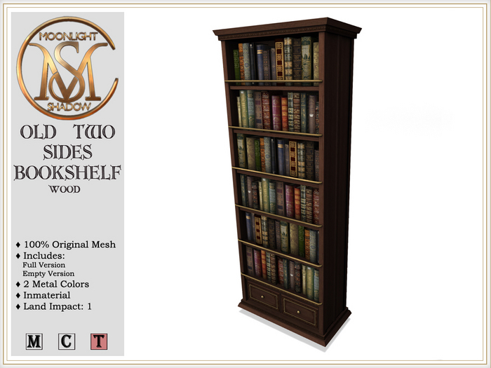 [MS] Old Two Sides Bookshelf - Wood