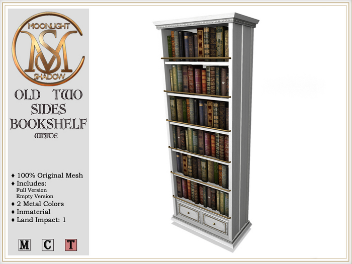 [MS] Old Two Sides Bookshelf - White