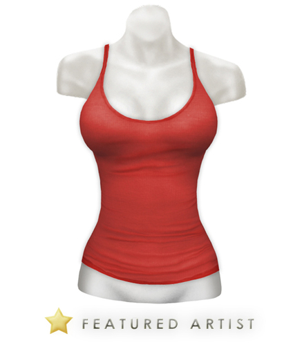 Fashionz! - Sheer Ribbed Tank - Red