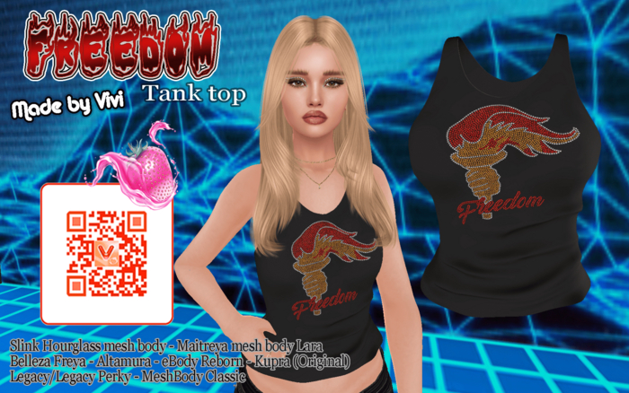 Rhinestone Tanktop freedom- Vivi