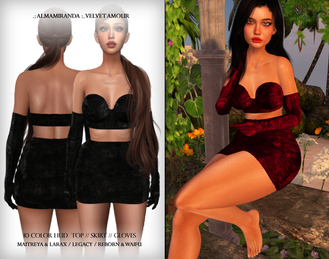 .: AlmaMiranda :. Velvet Amour Skirt Top Gloves Outfit San Valentine LaraX Legacy Reborn Waifu