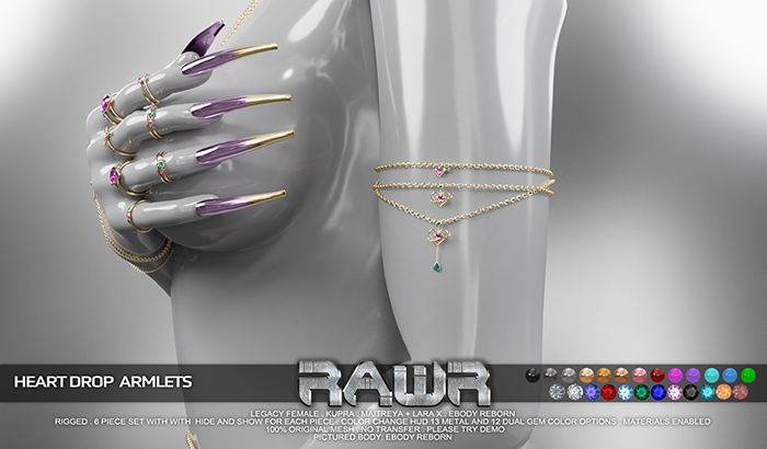RAWR! Heart Drop Armlets (add me)