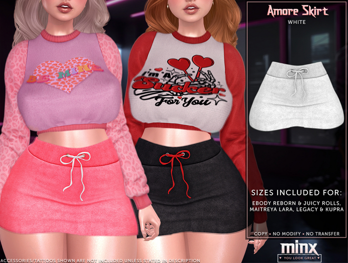 Minx - Amore Skirt - White (add me)