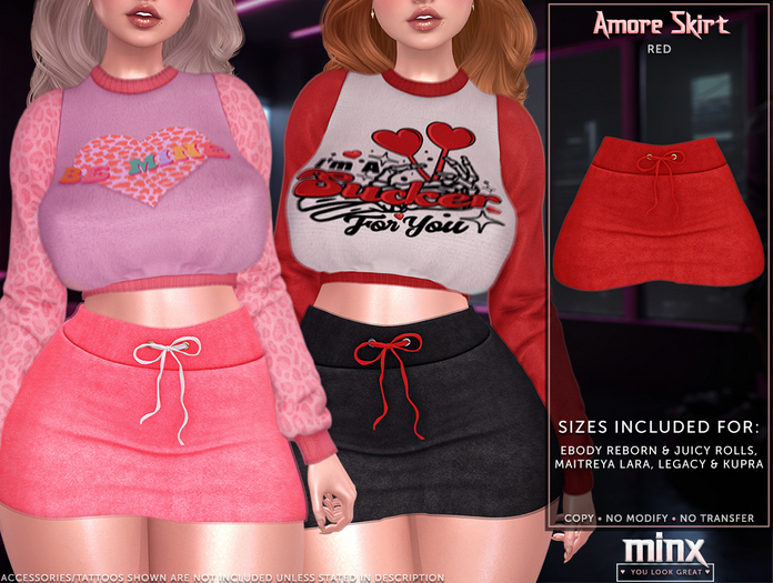 Minx - Amore Skirt - Red (add me)
