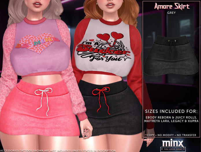 Minx - Amore Skirt - Grey (add me)