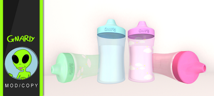 Gnarly. - Sippy Cup Set - Clear Pink