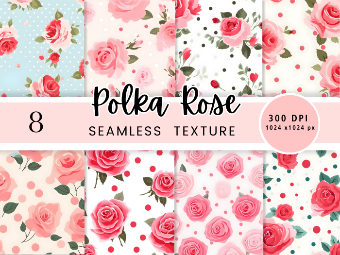 Seacloud. 8  Polka Rose Texture Seamless 