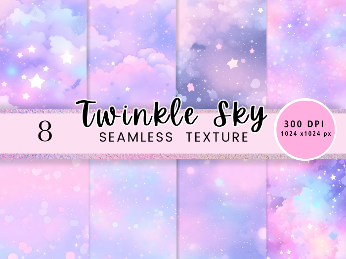 Seacloud. 8 Twinkle Sky Textures Seamless  