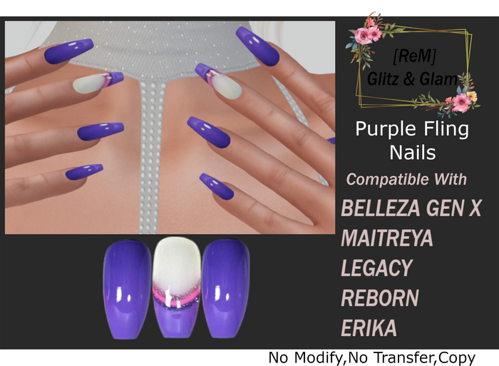 [ReM] Purple Fling  Nails