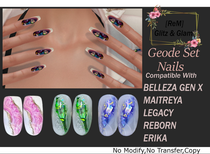 [ReM] Jewel Geode Nails