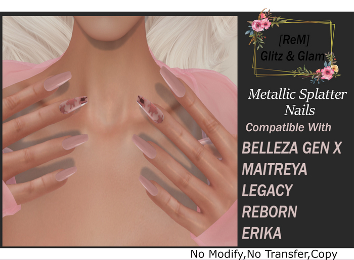 [ReM] Metallic Splatter Nails
