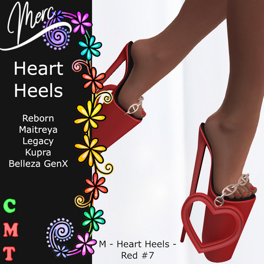 M - Heart Heels - Red #7 -UNPACK