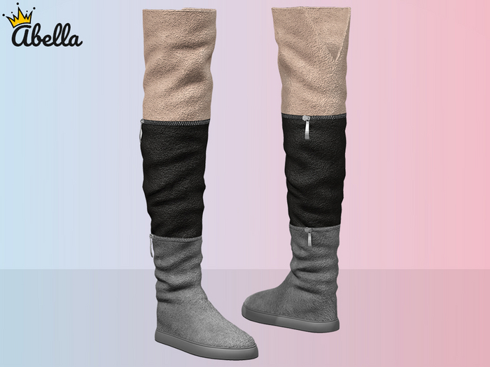 Full Perm Suede High Boots