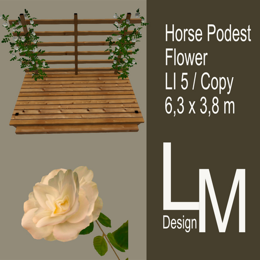 LM Simple Horse Podest White Flower