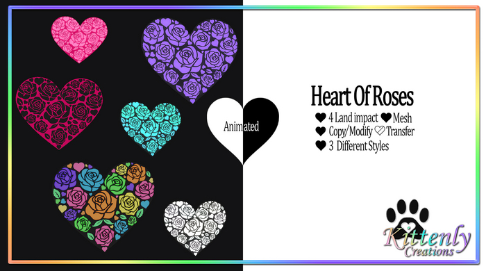 Kittenly Creations - Heart Of Roses Neon