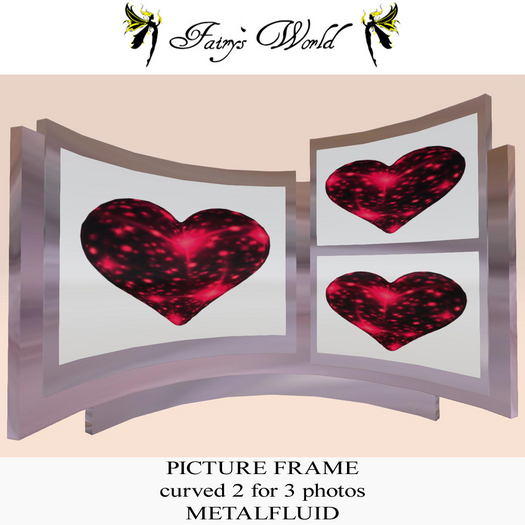 PICTURE FRAME CURVED 2 for 3 photos with 12 METALFLUID TEXTURES