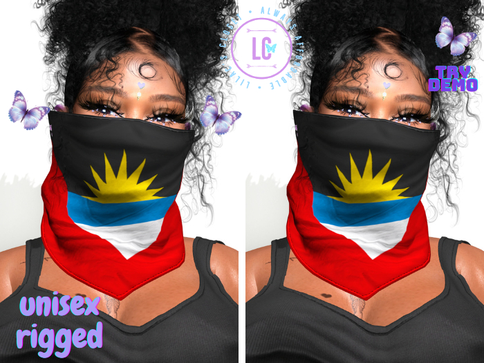 (LC) I Rep Flag Mask Antigua UNISEX