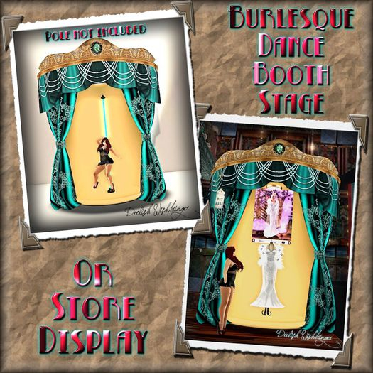 DEMO~  Burlesque Dancing Booth OR Store Display open teal 11LI