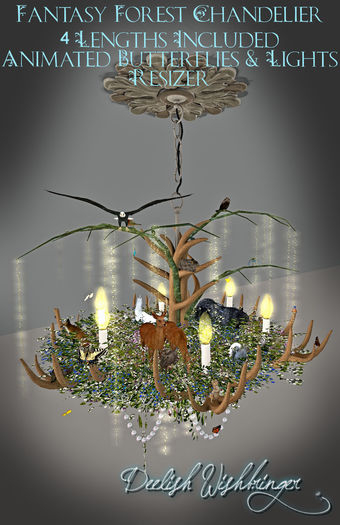 DEMO~ FantasyForest Chandelier w/animals PACKAGE