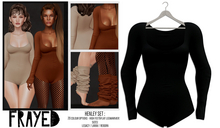 Frayed - Henley Bodysuit - Black