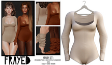 Frayed - Henley Bodysuit - Cream