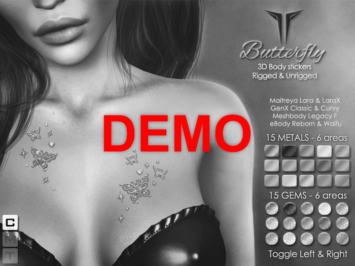 **RE** Butterfly 3D Body Stickers DEMO
